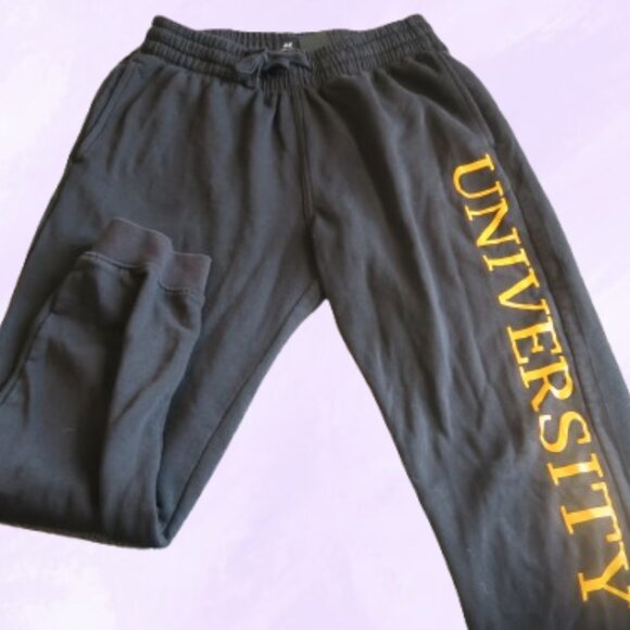 H&M drawstring sweats sweat pants university on right leg regular fit joggers M - Picture 1 of 6